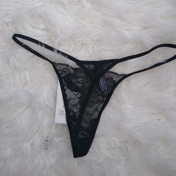 NWT Black Lace Thong Size XL - Picture 3 of 5